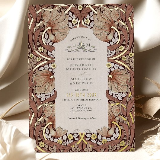  Pimpernel Pattern William Morris Folie Uitnodiging