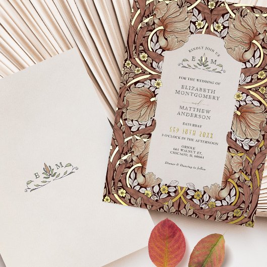  Pimpernel Pattern William Morris Folie Uitnodiging