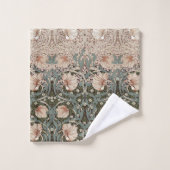 Pimpernel Sage Green & Dusty Rose William Morris (Gant de toilette)
