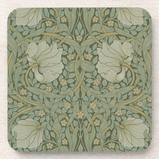 Pimpernel van William Morris  Floral Textile Bier Onderzetter (Voorkant)