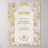 Pimpernel William Morris Bruiloft Welkomstbord Folie Afdrukken (Voorkant)