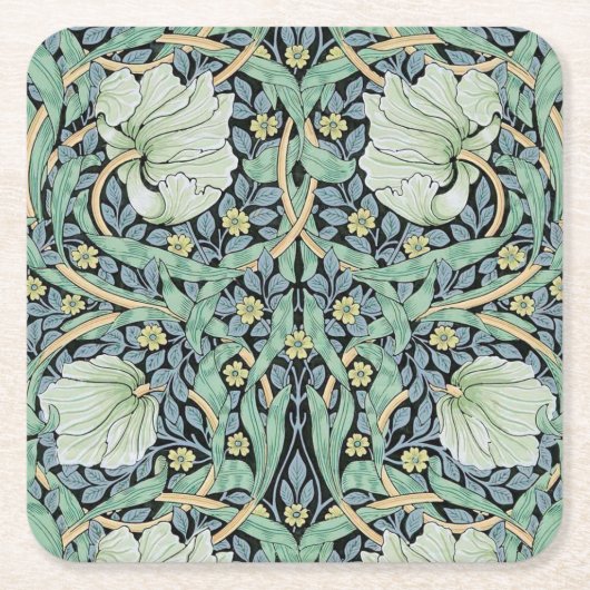 Pimpernel, William Morris Vierkante Kartonnen Onderzetter (Voorkant)