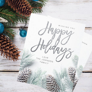 Pin à neige et feuille à budget Joyeux vacances