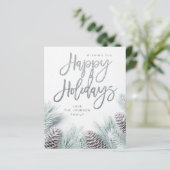 Pin à neige et feuille à budget Joyeux vacances (Debout devant)