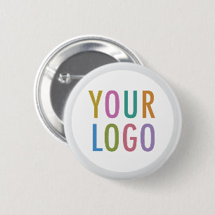 Pin Back Button met Logo Custom Round Badge Grijs