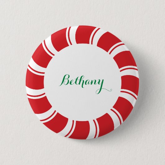 Pin Back Button Naam Badge Kerstfeest (Voorkant)