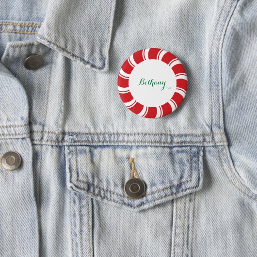 Pin Back Button Naam Badge Kerstfeest (In situ)