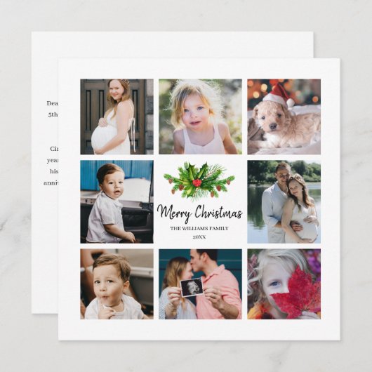 Pin & Berry Année en examen 8 Photo Carte de vacan (Devant / Derrière)