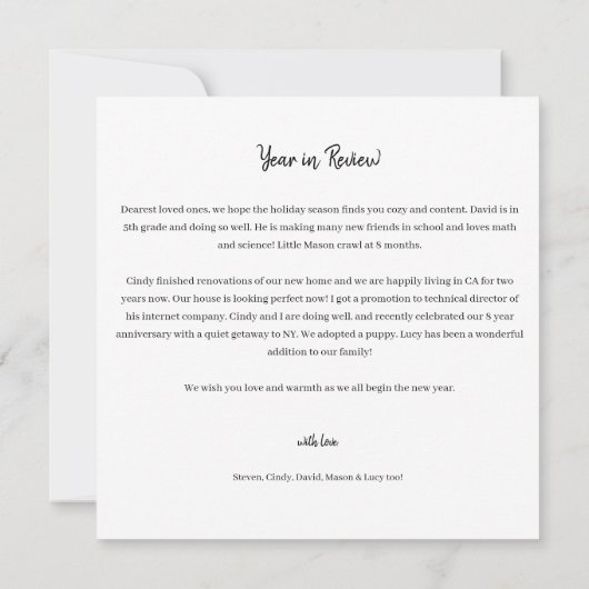 Pin & Berry Année en examen 8 Photo Carte de vacan (Dos)