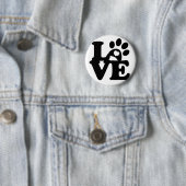 Pin Button Paw Love Dogs Heart (In situ)