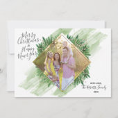 Pin centré au diamant | Carte photo de Noël (Devant)