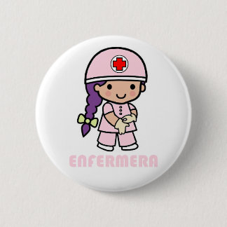 Pin con dibujo de enfermera ronde button 5,7 cm