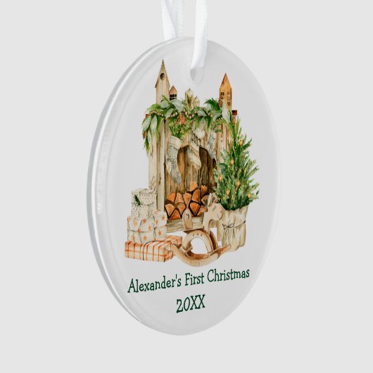 Pin d'aquarelle de Noël pour bébé (devant)