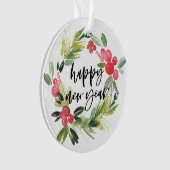 Pin d'aquarelle et Wreath Holly Bonne année (devant)