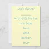 PIn de couche-culotte, invitation de baby shower (Dos)