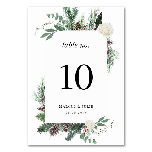 Pin de Noël Elégant Mariage Numéro de table (Par défaut)