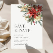 Pin de Noël Floral Enregistrer la date Invitation