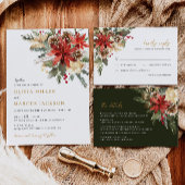 Pin de Noël Floral Hiver Mariage Invitation