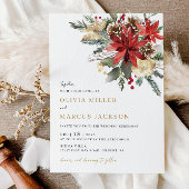 Pin de Noël Floral Hiver Mariage Invitation