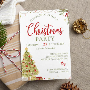 Pin de Noël Invitation fête d'anniversaire