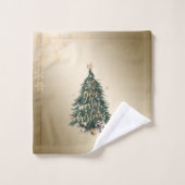 Pin de Noël présente des étoiles Pneus de neige (Gant de toilette)