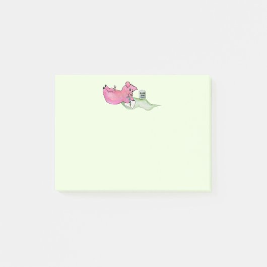 Pin de porc, porc écrit le post-it de notes (Devant)