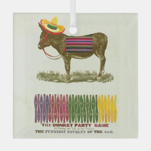 Pin de staart op de ezel glas ornament (Voorkant)