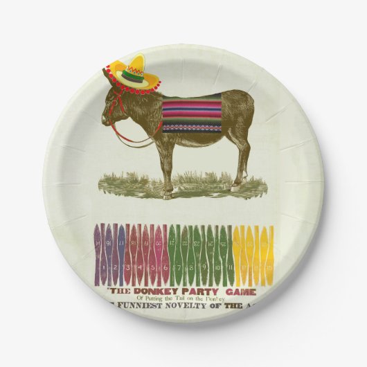 Pin de staart op de ezel papieren bordje (Voorkant)