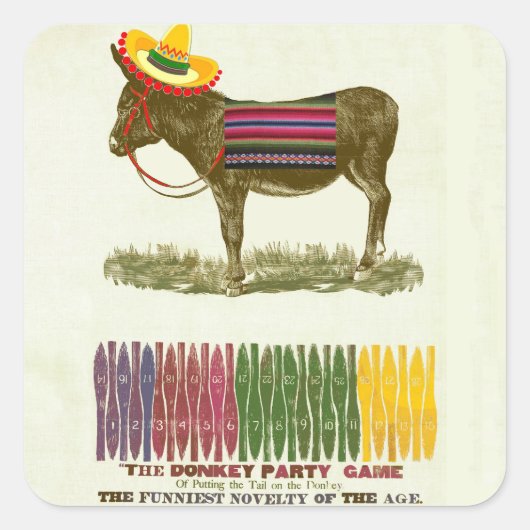 Pin de staart op de ezel vierkante sticker (Voorkant)