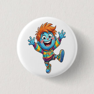 Pin Decorativo Niño Azul Feliz Alegría y Energía P Ronde Button 3,2 Cm
