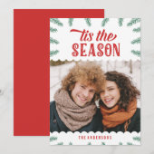 Pin d'hiver | Carte photo de vacances (Devant / Derrière)