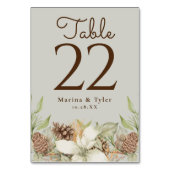 Pin d'hiver Mariage beige Numéro de tableau Cartes (Par défaut)