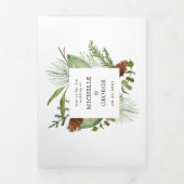 Pin d'hiver vert Tri Faire-part de mariage de plia (Page de couverture)