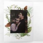 Pin d'hiver vert Tri Faire-part de mariage de plia (Intérieur en premier)