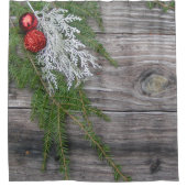 Pin Et Bois Patiné Rideau De Douche De Noël (Devant)