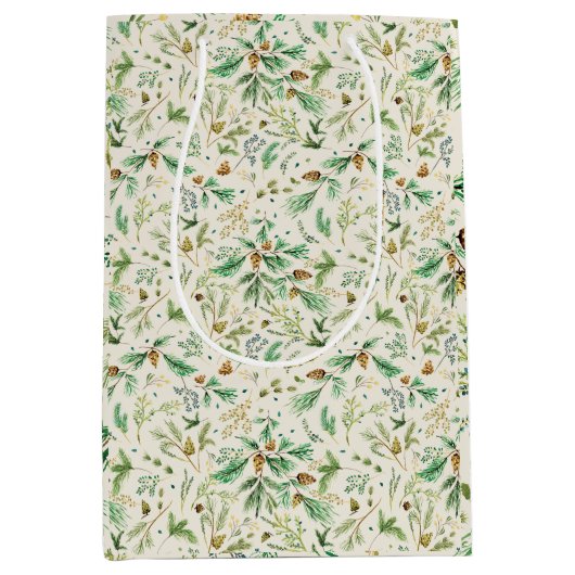 Pin Juniper d'hiver sur le sac cadeau blanc off (Devant)