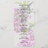 Pin Lilacs and Leaves Wedding Program Programma (Achterkant)
