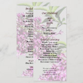 Pin Lilacs et programme de mariage Feuille (Devant / Derrière)