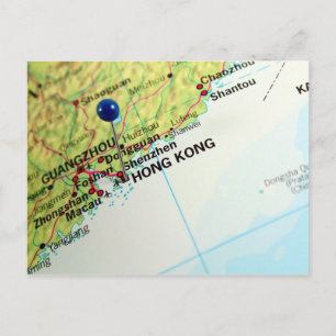 Pin Map of Hong Kong Briefkaart