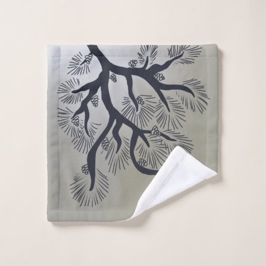 Pin moderne et cônes de pins (Gant de toilette)