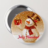 Pin Muñeco de nieve Ronde Button 4,0 Cm (Voorkant /achterkant)