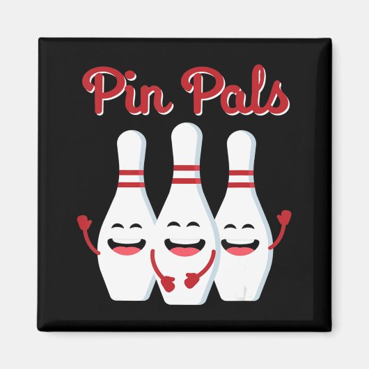 Pin Pals Cute Bowling voor mannen en Kinderen Magneet (Voorkant)