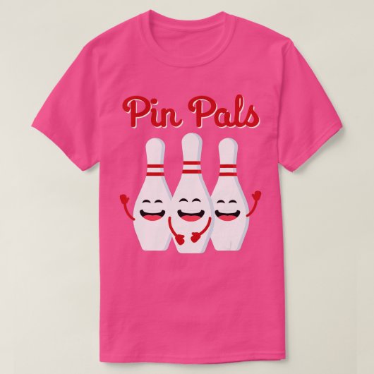Pin Pals Cute Bowling voor mannen en Kinderen T-shirt (Design voorkant)