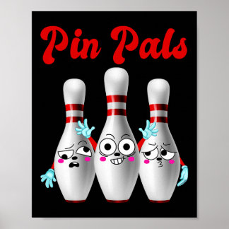 Pin Pals Schattigee bowling Shirt voor mannen vrou Poster