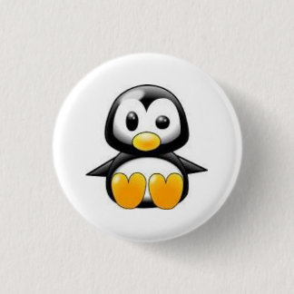 pin pinguino animado ronde button 3,2 cm