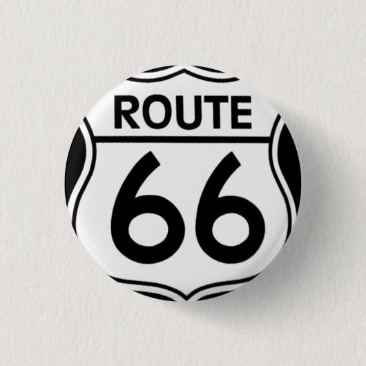 Pin "ROUTE 66" Ronde Button 3,2 Cm (Voorkant)