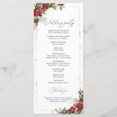 Pin Rustique Poinsettia Programme de mariage flora (Dos)