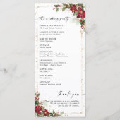 Pin Rustique Poinsettia Programme de mariage flora (Dos)