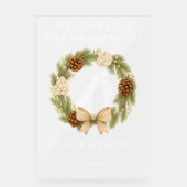 Pin Rustique Verdure Mariage d'hiver Bienvenue (Recto)