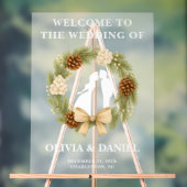 Pin Rustique Verdure Mariage d'hiver Bienvenue (Neutre)
